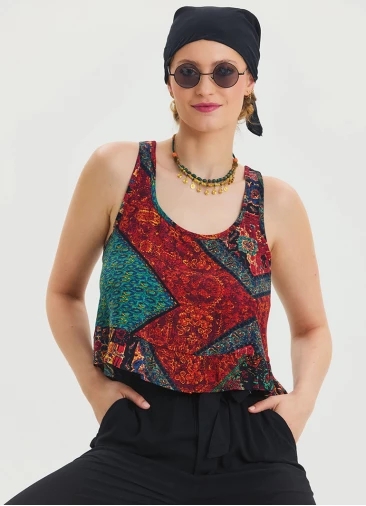 Thick Strap Asymmetric Cut Black Authentic Blouse 4634